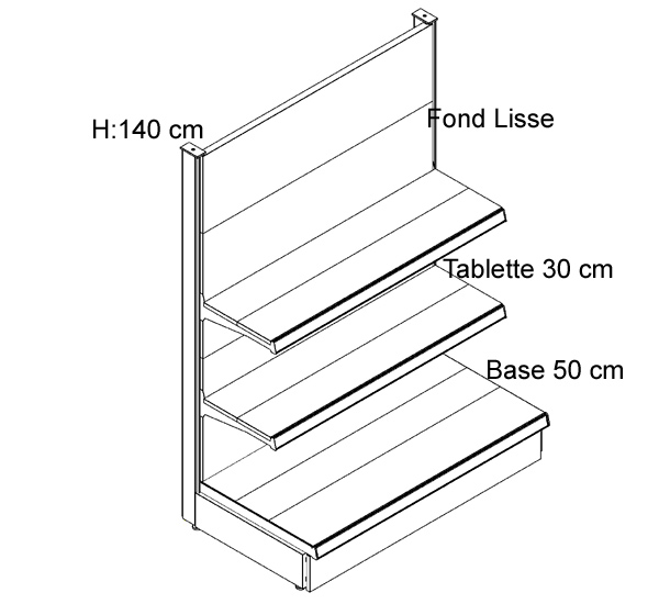 Tablette tôle d'angle extérieur - Gondoles métalliques - Rouxel